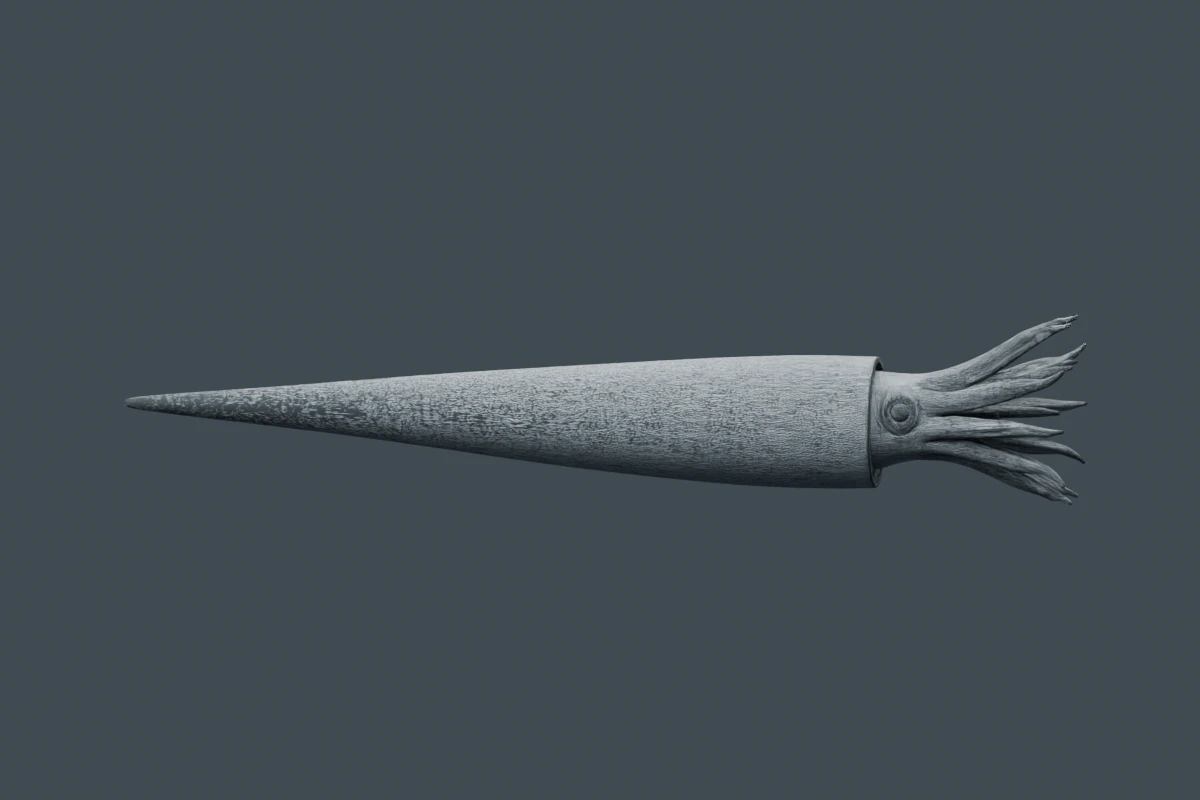 Cameroceras mesh with its triangle edges visible.