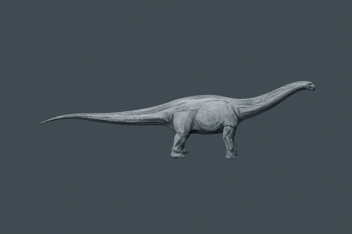 Dreadnoughtus schrani mesh with its triangle edges visible.