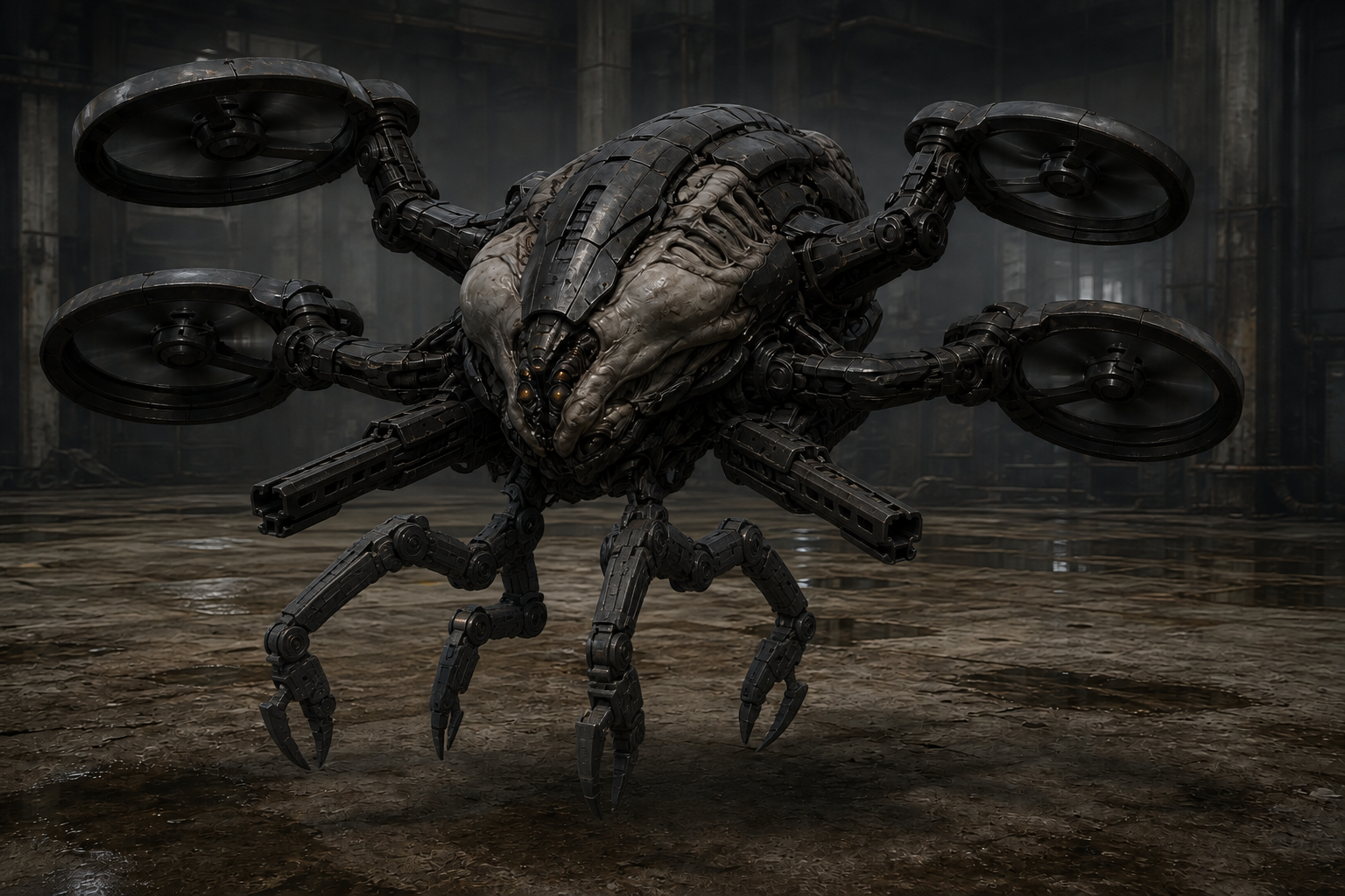 Hunter-killer drone concept art.