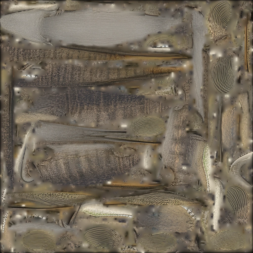 Base-color texture atlas extracted from the Tiktaalik roseae model.